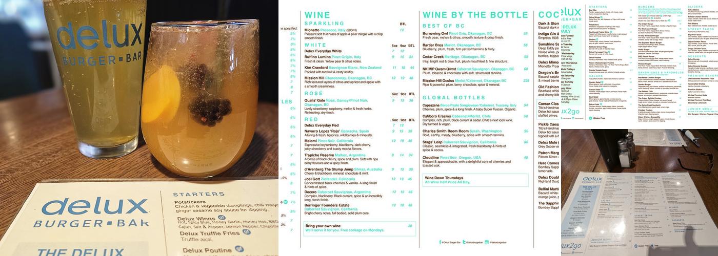 Delux Burger Bar Ice District Menu