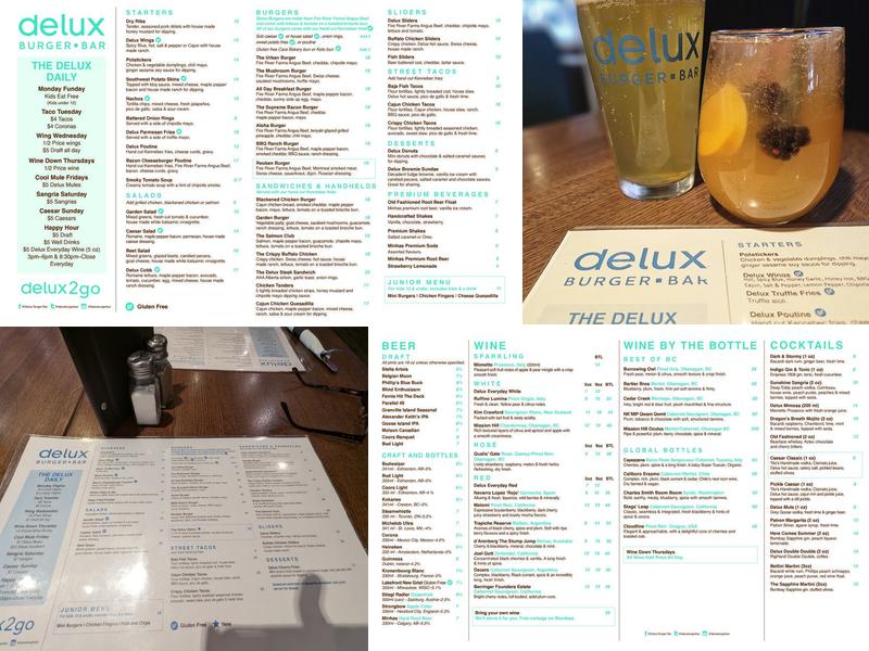 Delux Burger Bar Ice District Menu