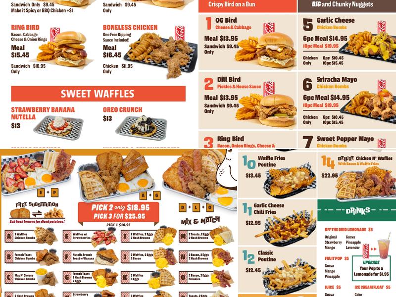 Off the Grid Waffle Cafe Menu