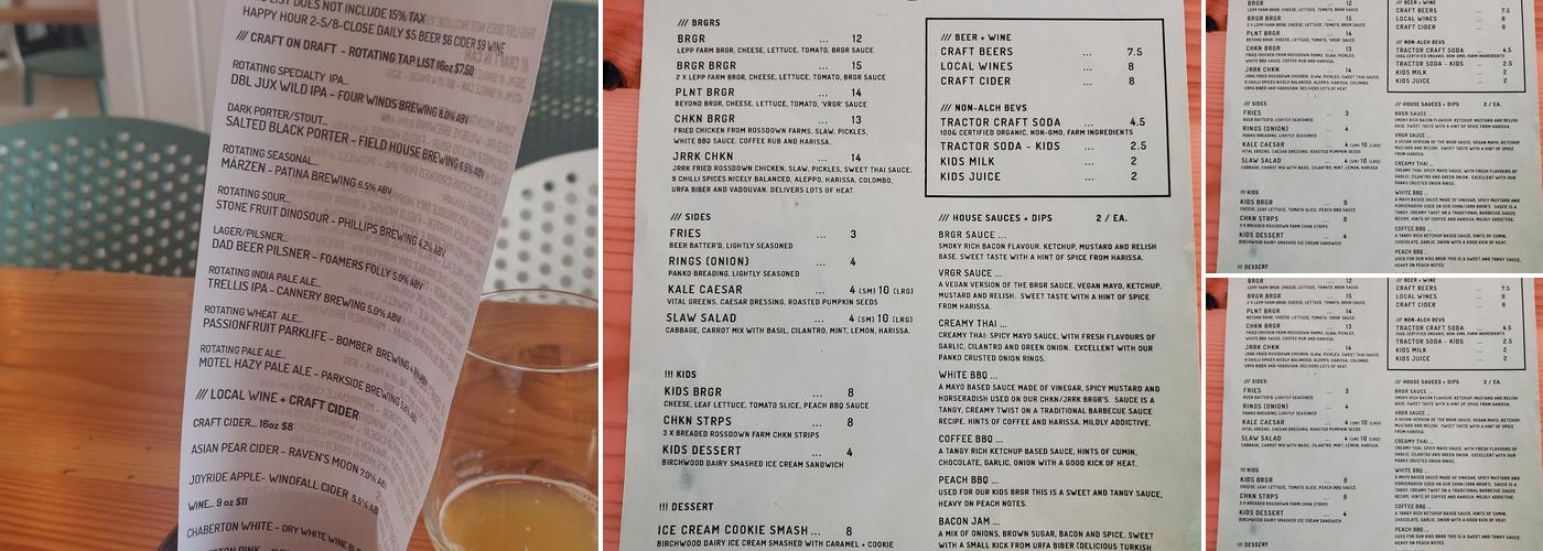 Brgr Brgr Menu