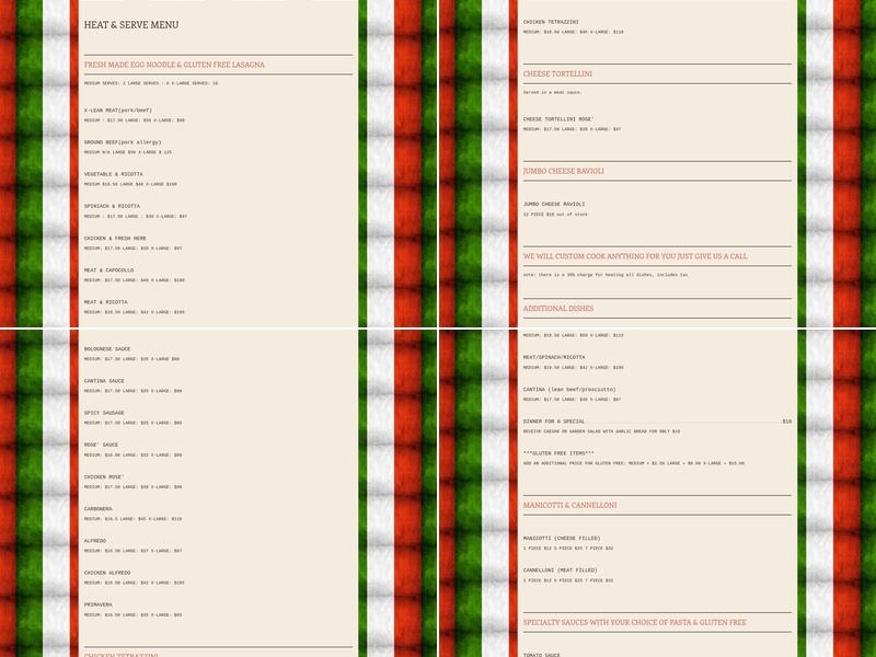 Antonio's Italian Deli & Grocery Menu