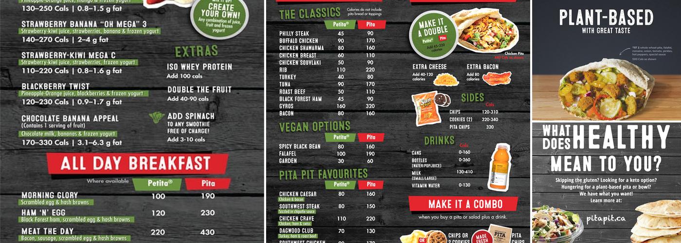 Pita Pit Menu
