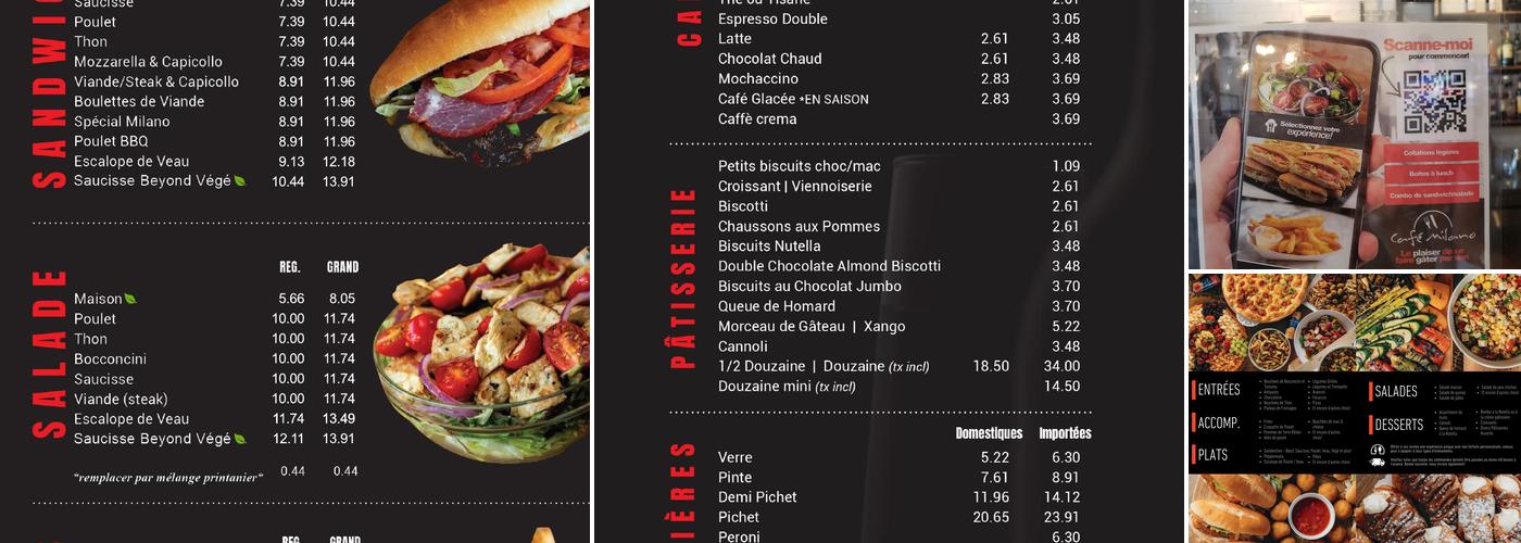 Cafe Milano Laval Menu