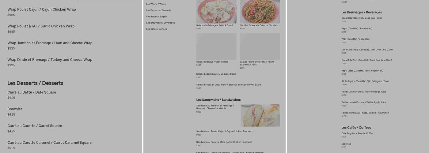 Cafe Romy Menu