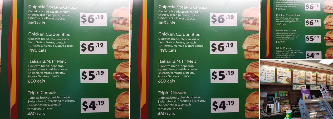 Subway Menu