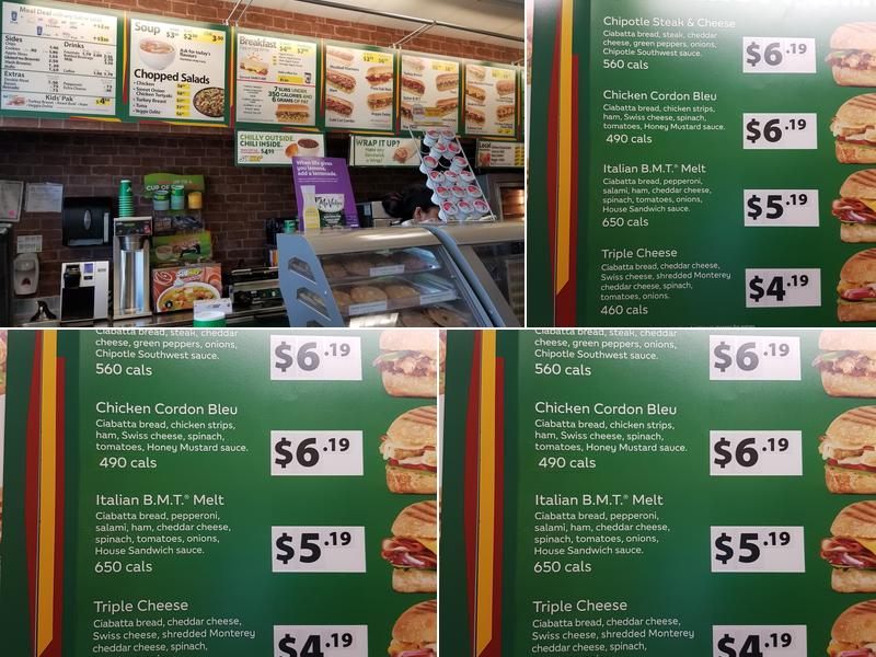 Subway Menu