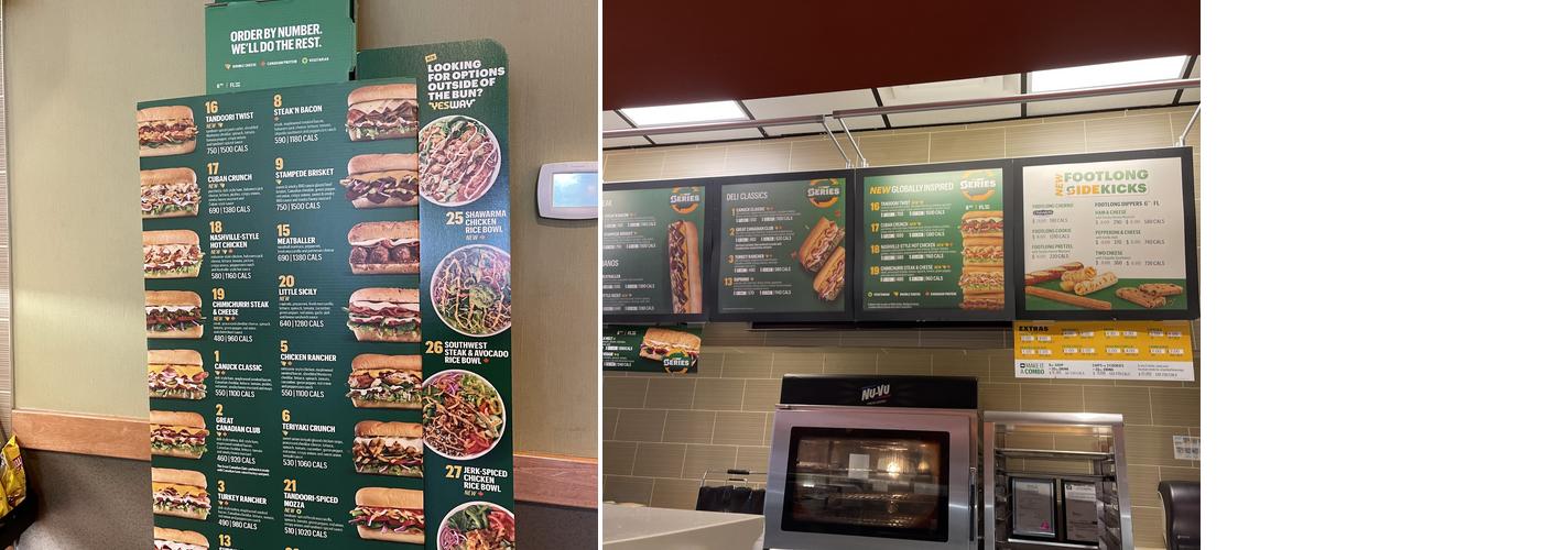 Subway Menu