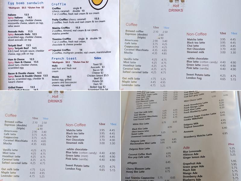 EGG BOMB Menu