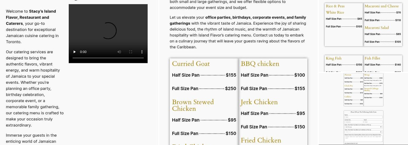 Stacy’s Island Flavor Restaurant and Caterers Menu