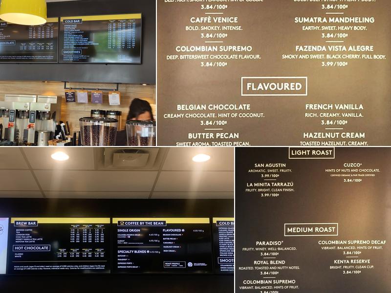 Second Cup Café Menu