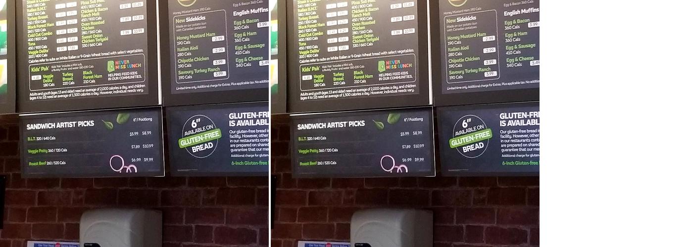 Subway Menu