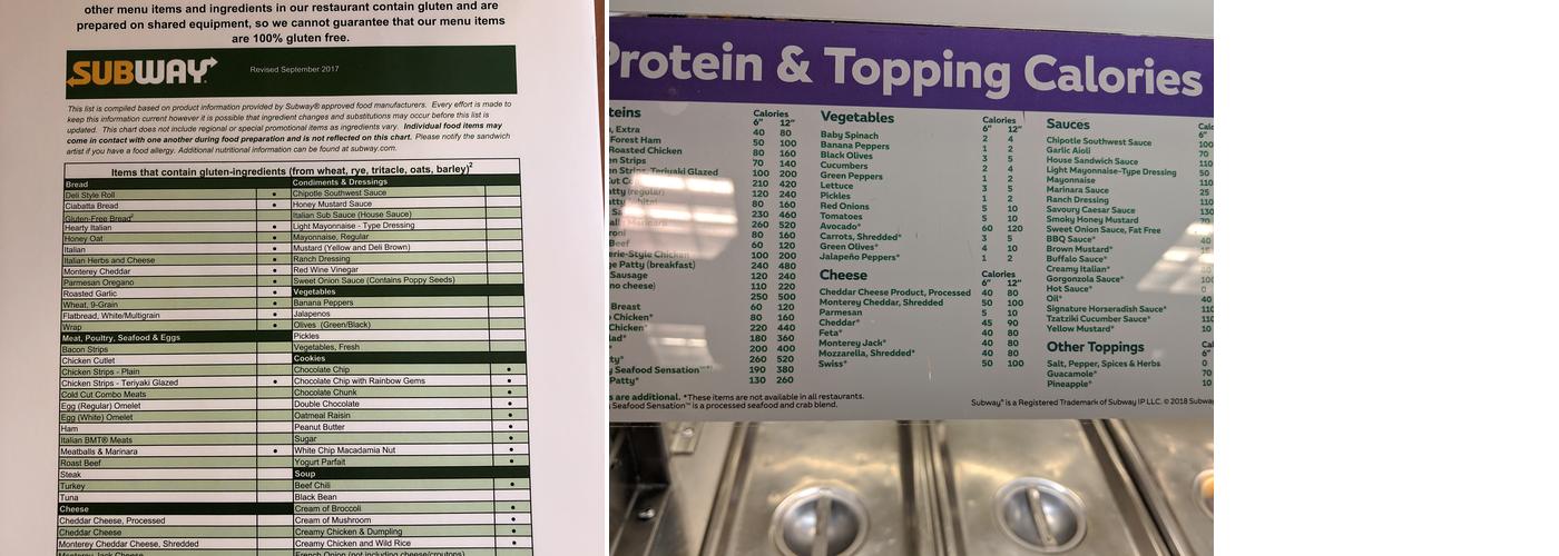 Subway Menu