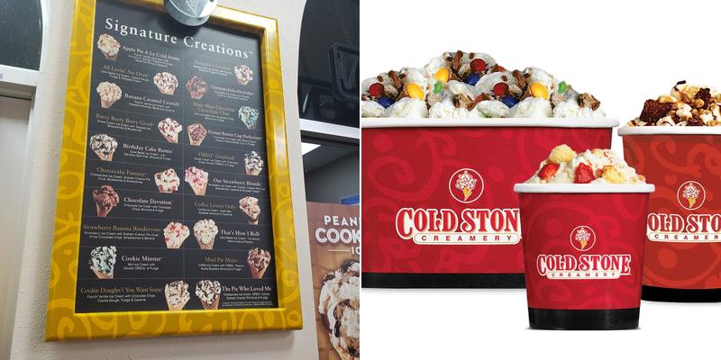 Cold Stone Creamery Menu