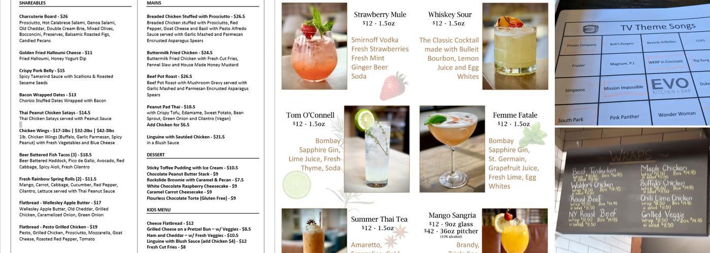 EVO Kitchen & Bar Menu