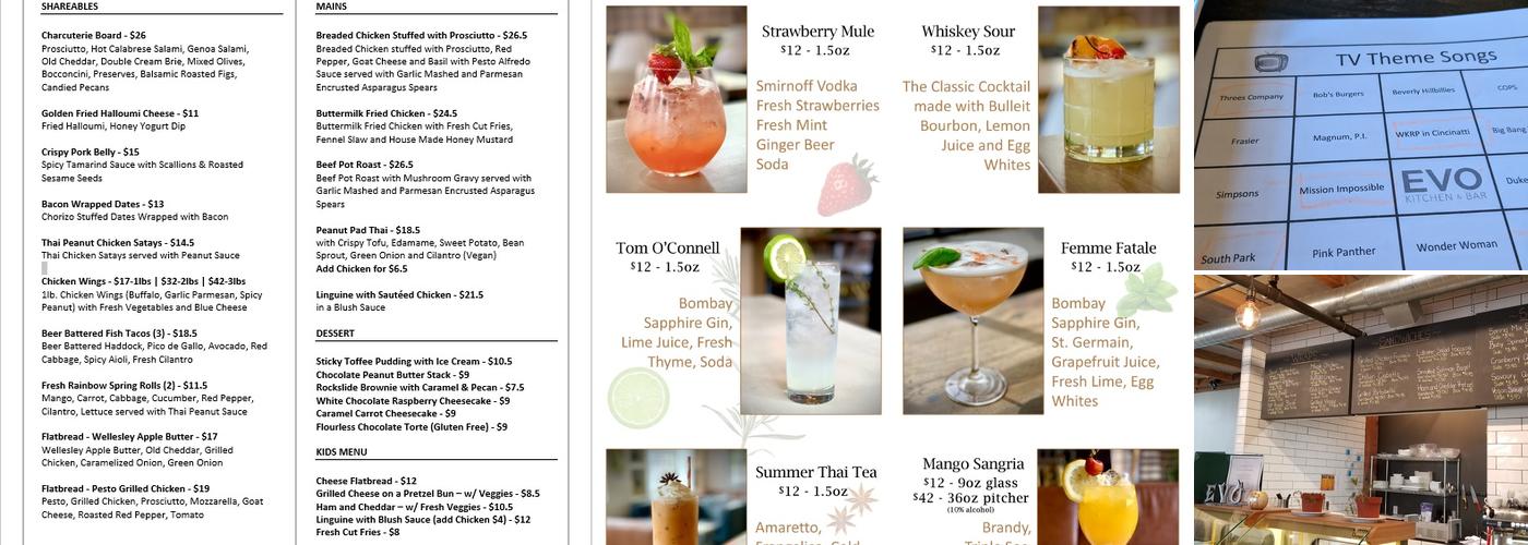 EVO Kitchen & Bar Menu