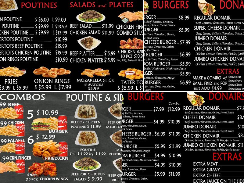 Yado Donair Menu