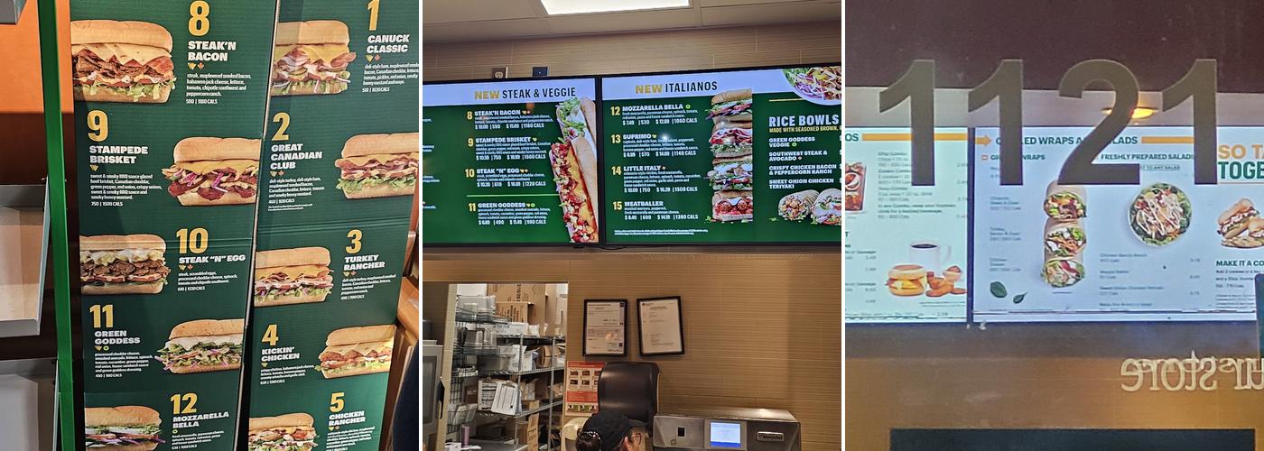 Subway Menu