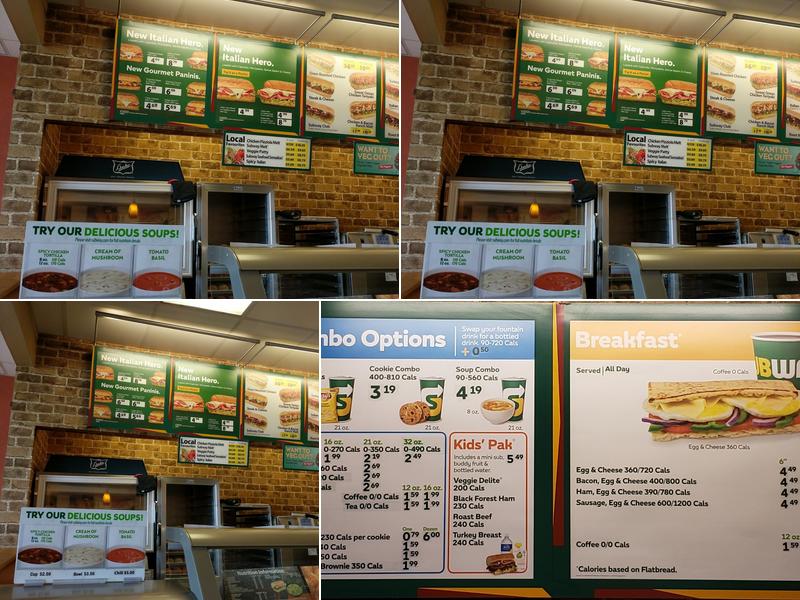 Subway Menu