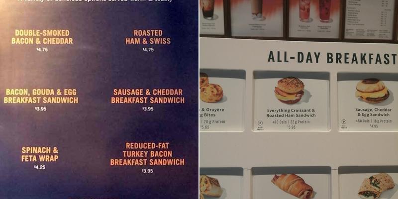 Starbucks Menu