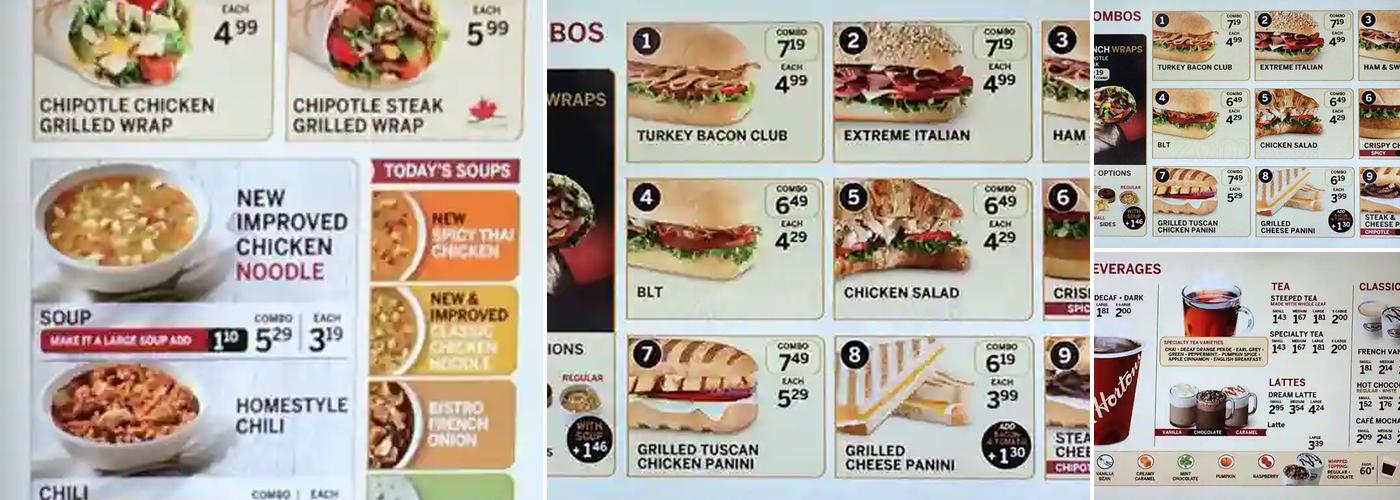 Tim Hortons Menu