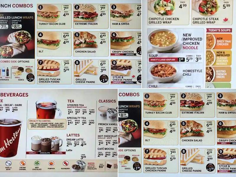 Tim Hortons Menu