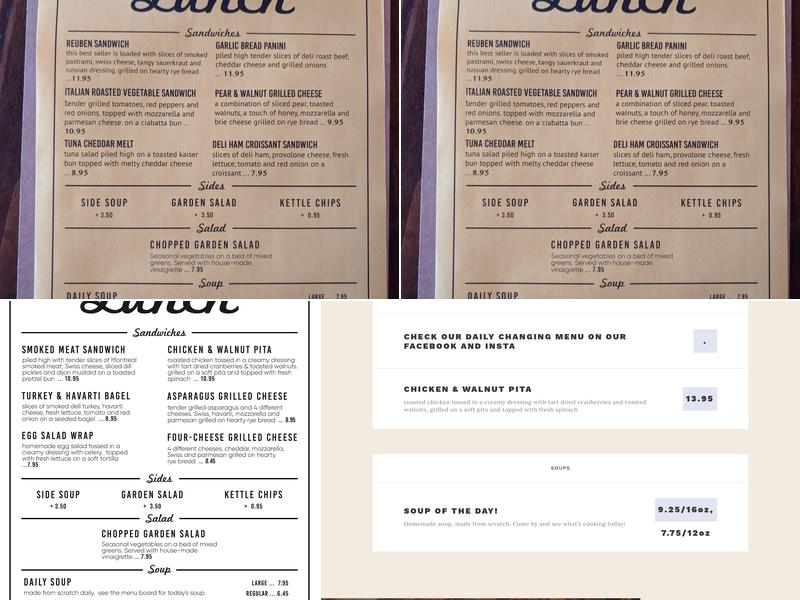 Sam's Percolator Menu