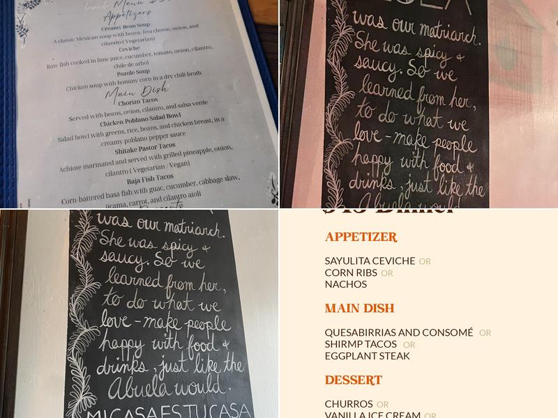 Fonda Lola Mexican Bistro Menu