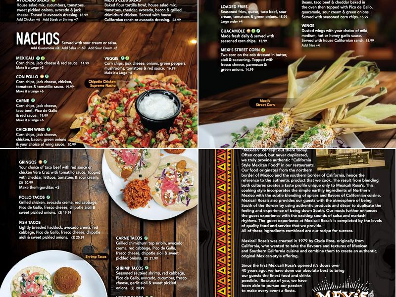 Mexicali Rosa's Menu
