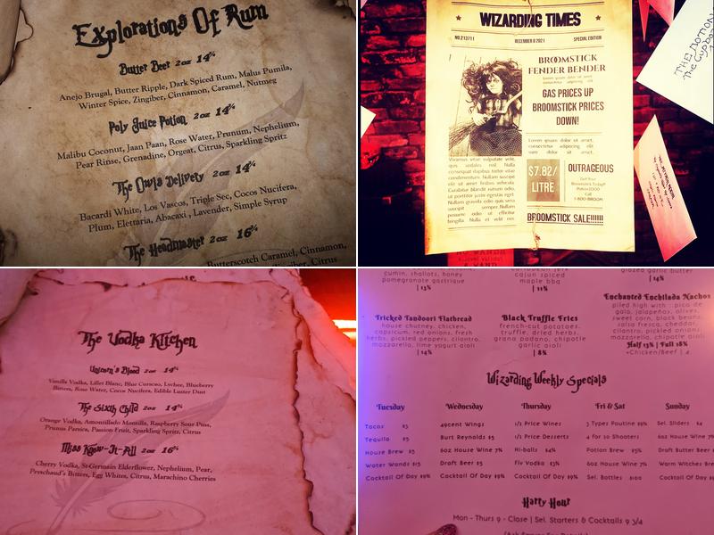 THE POTION ROOM Menu