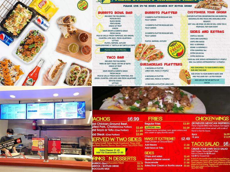 Fresh Burrito Menu