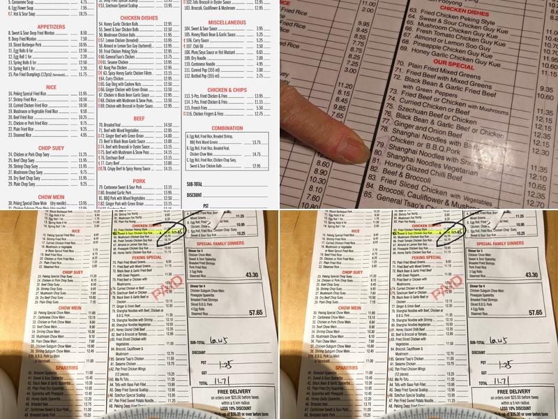 Peking Chinese Foods Menu