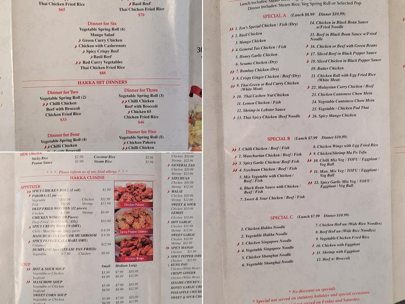 The Zen Hakka Chinese & Thai Whitby (HALAL) Menu