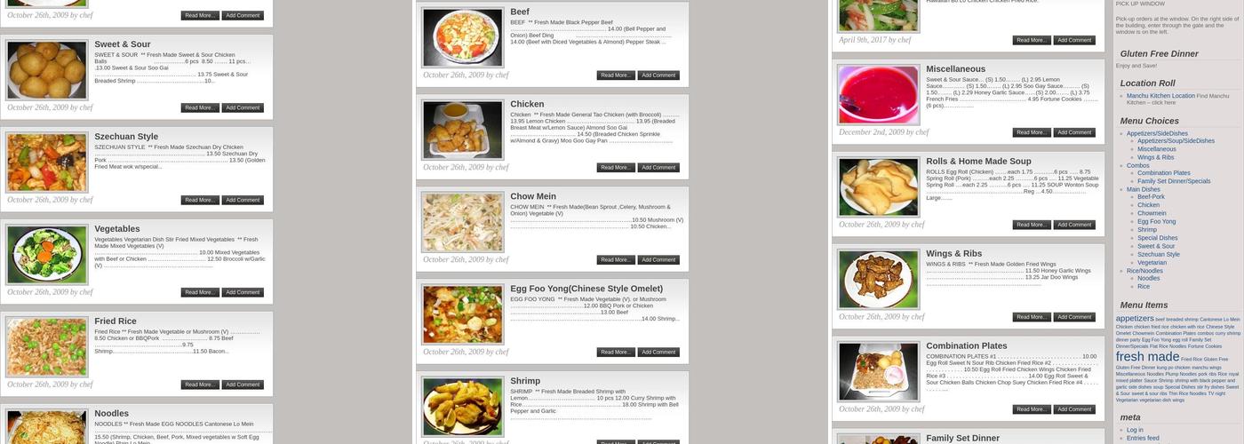 Manchu Kitchen Menu