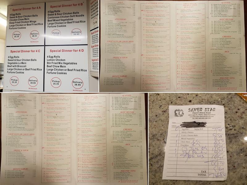 Silver Star Restaurant Menu