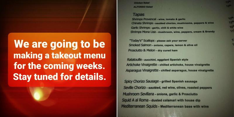 222 Lyon Tapas Bar Menu