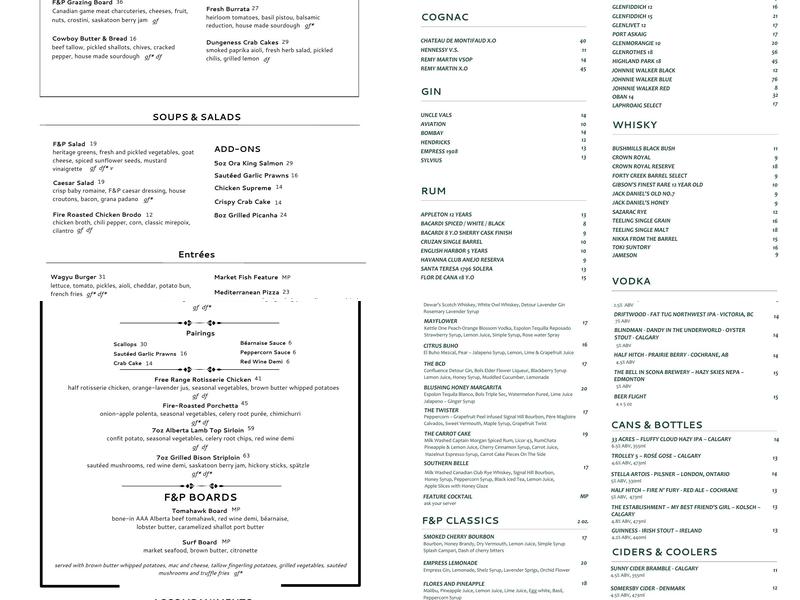 Flores & Pine Menu