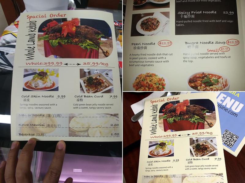 Bugra Uyghur Cuisine Menu