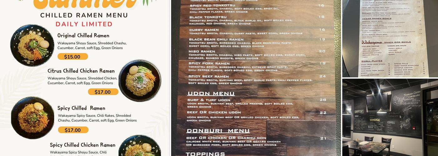 The Wakayama Ramen Bar Menu