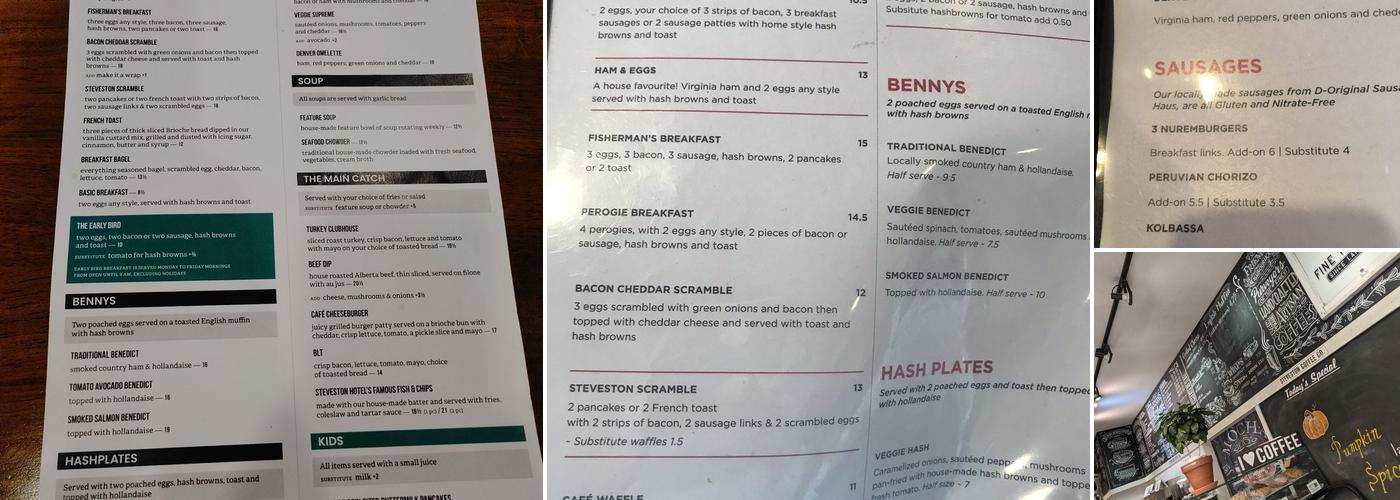 Steveston Cafe & Hotel Menu