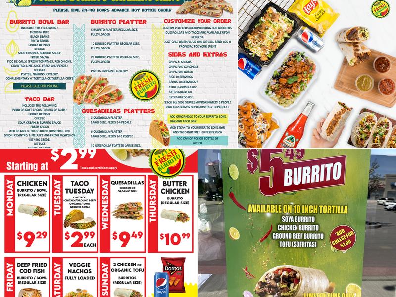Fresh Burrito Menu