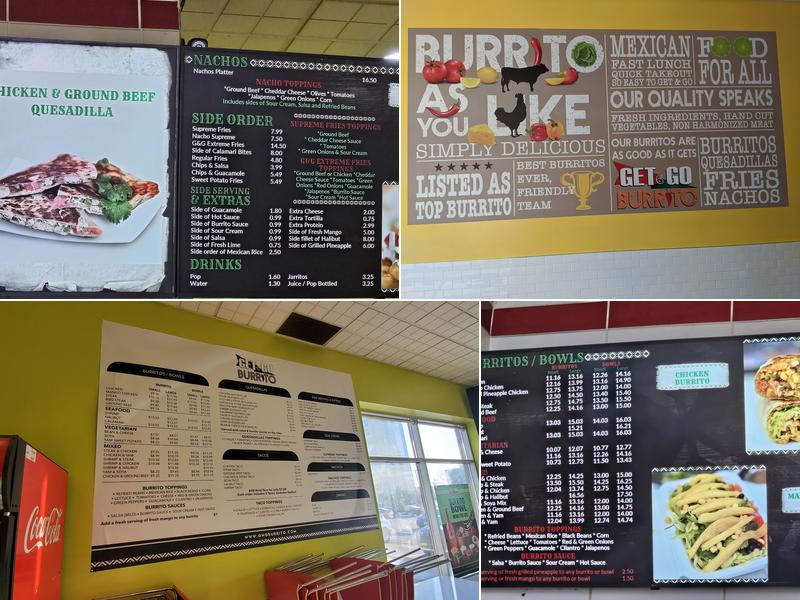 Get & Go Burrito Menu