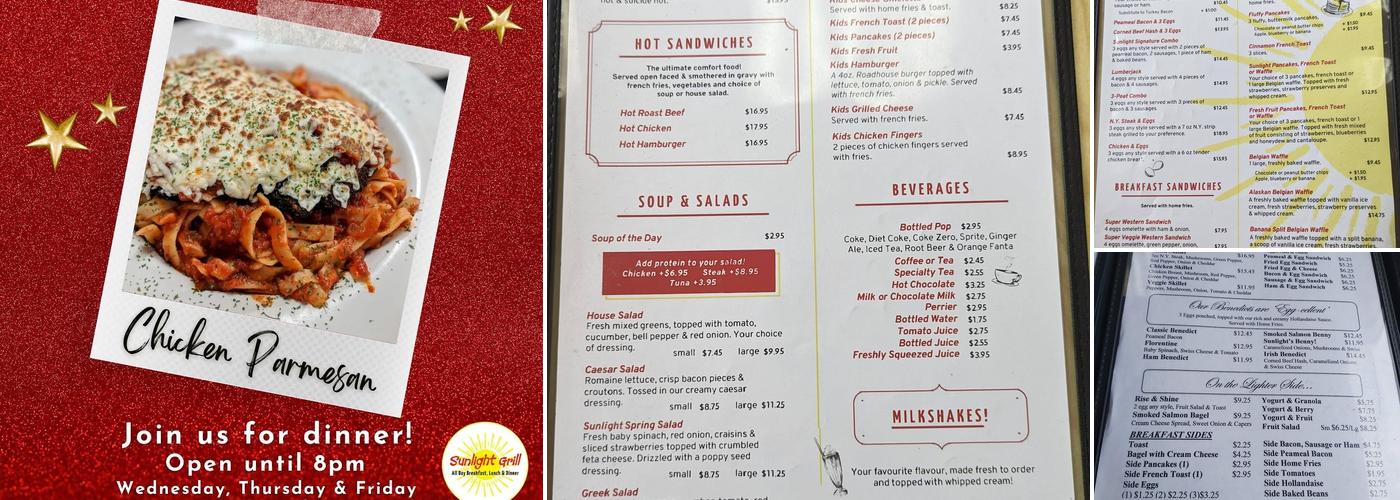 Sunlight Grill Menu