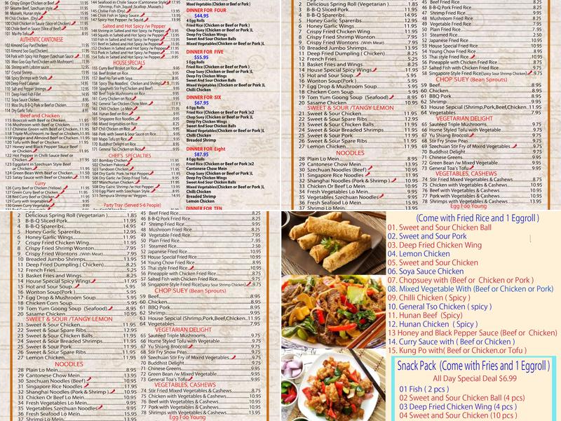 Golden Oriental Chinese Restaurant Menu