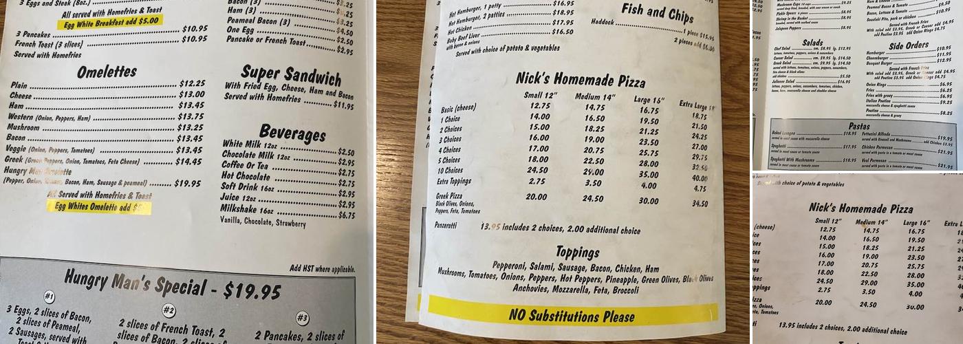 Nicks Menu