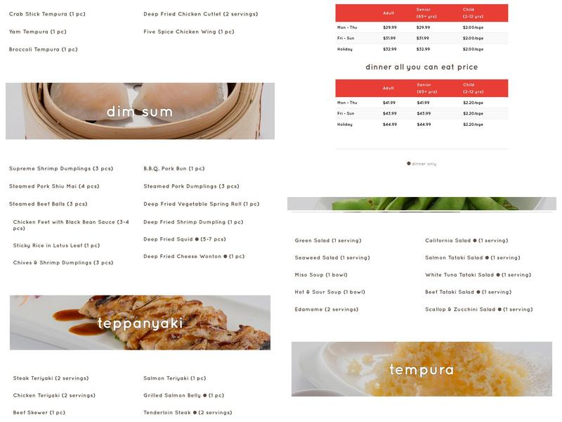 August 8 Oakville Menu