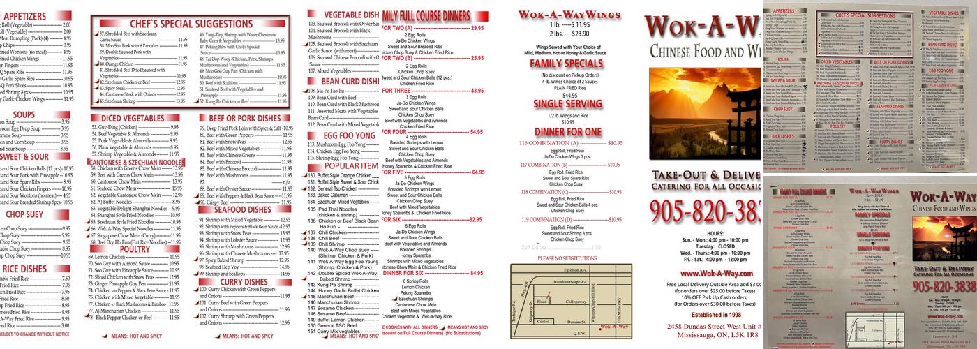 Wok-A-Way Chinese Food & Wings Menu