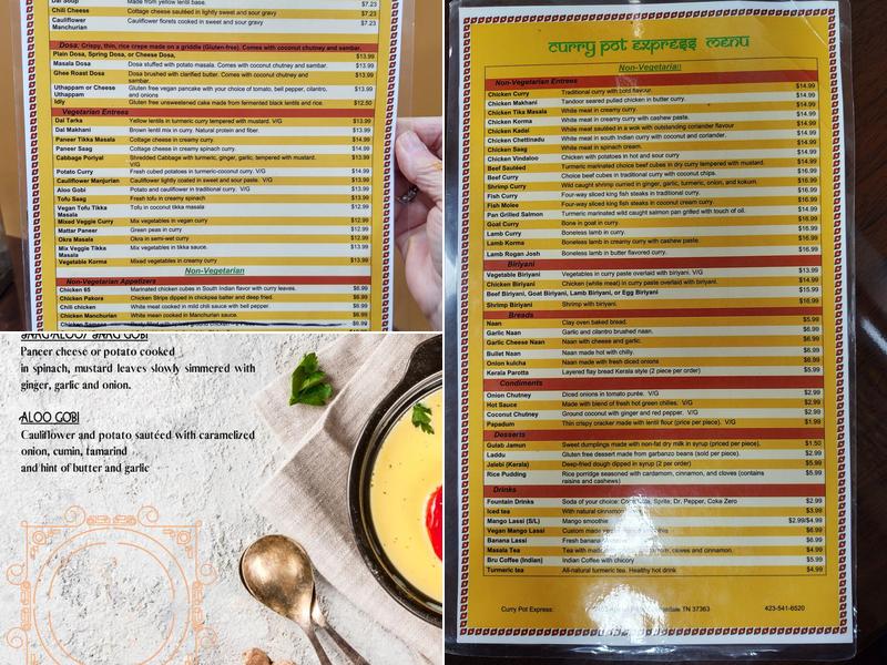 The Curry Pot Menu