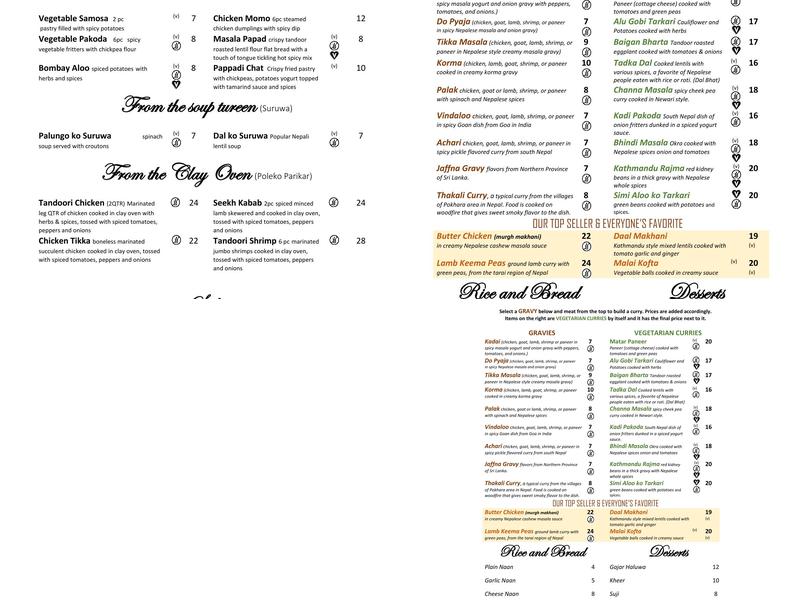 Mandala Restaurant Menu