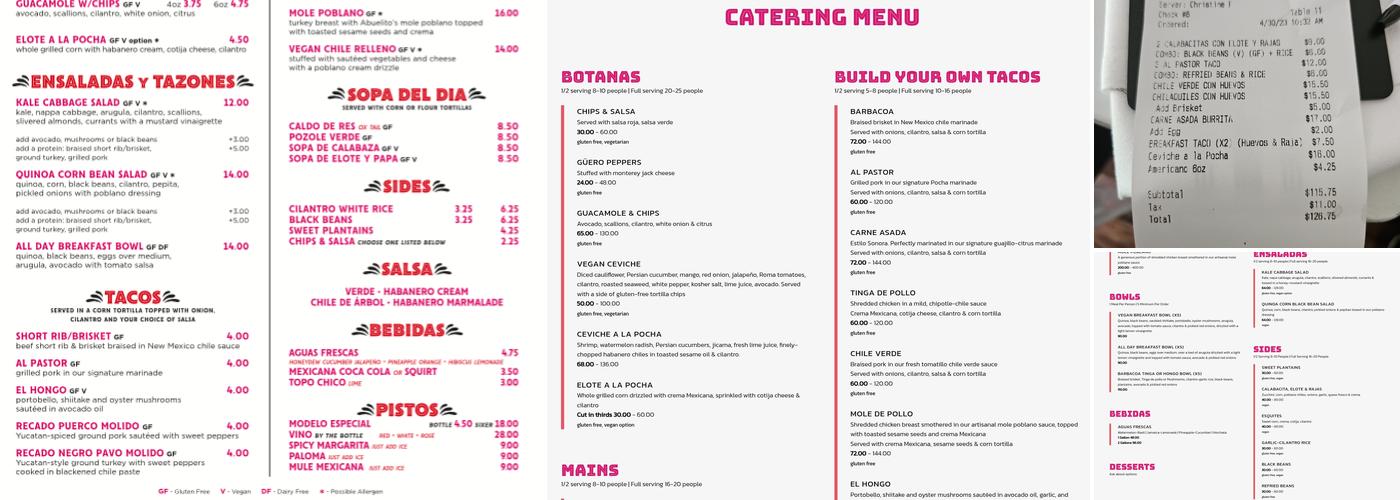 Pocha LA Menu