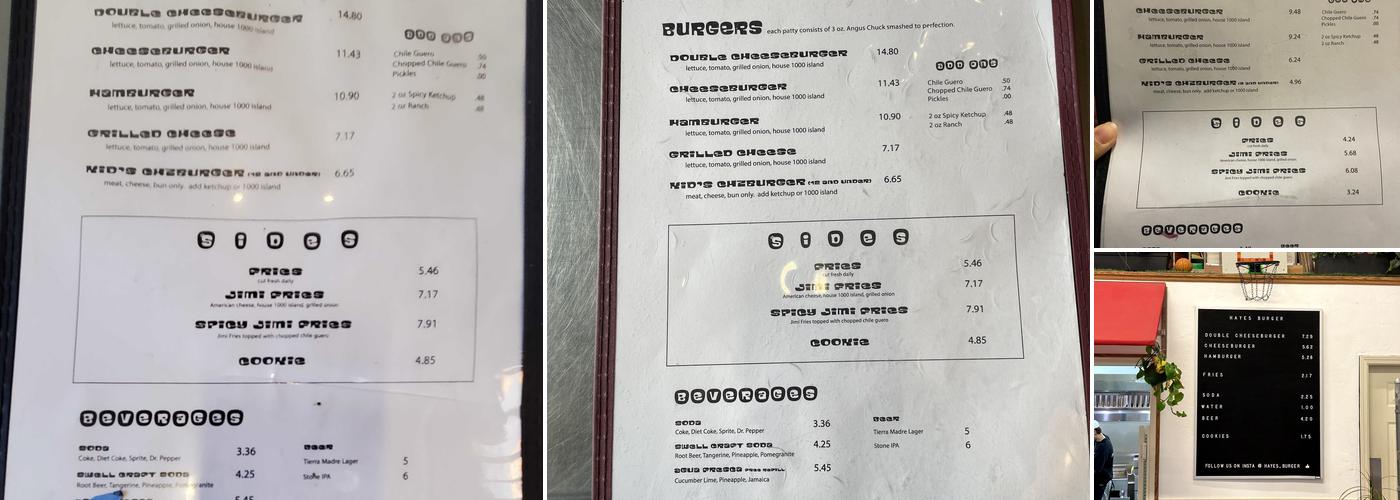 Hayes Burger Menu